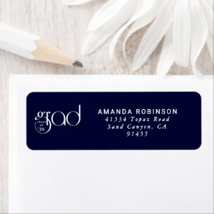 Grad Class of '26 Navy Typography Return Address