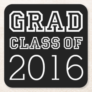 Grad Class Of Square Paper Coaster