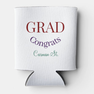 grad congrats mauve purple bold year 20XX graduate Can Cooler