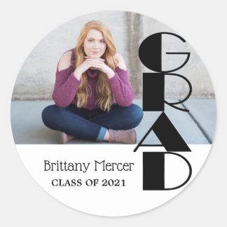 Grad DIY Photo Classic Round Sticker