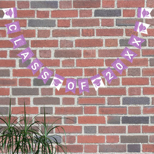 Grad Glam Purple Cap Simple Class Of Plus Year Bunting