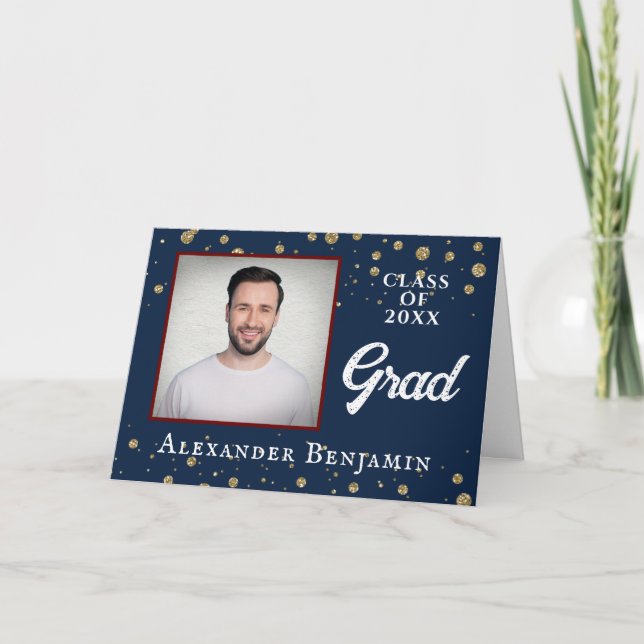 Grad Graduate Graduating Photo Congratulations Card (Front)