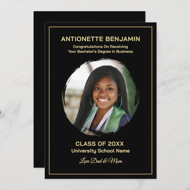 Grad Graduate Photo Graduation Card (Front/Back)