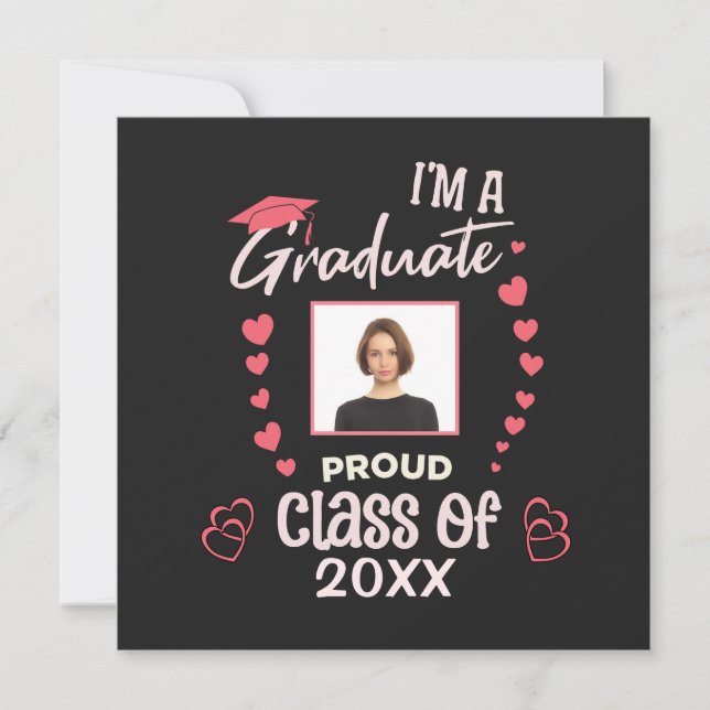 Grad Graduate Photo Graduation Class Personalise  Invitation (Front)