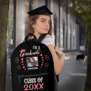 Grad Graduate Photo Graduation Class Personalize  Printed Backpack
