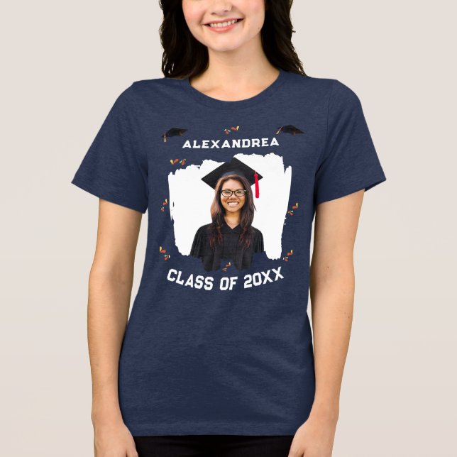 Grad Graduating Graduate Class of 2024 Caps  Tri-Blend Shirt (Front)