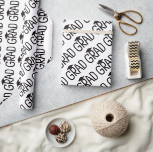 Grad Graduation Cap Wrapping Paper