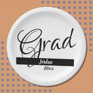 Grad graduation Custom Name and Year Paper Plate