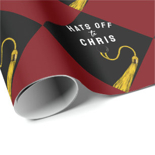 Grad Graduation Gift Maroon Wrapping Paper