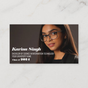 GRAD! Graduation Name Card with Simple Photo