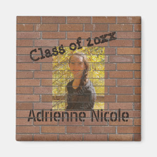 Grad Graffiti Photo on Bricks Customisable Magnet