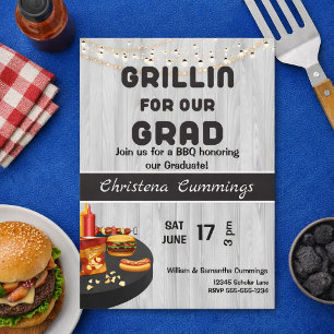 Grad & Grill Graduation Barbeque Invitation