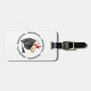 Grad Hat and Degree Luggage Tag