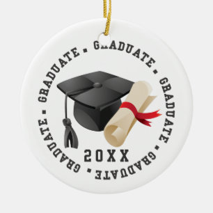 Grad Hat and Degree photo ornament
