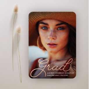 Grad in Foil Invitation