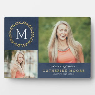 Grad Initial EDITABLE COLOR Graduation Plaque