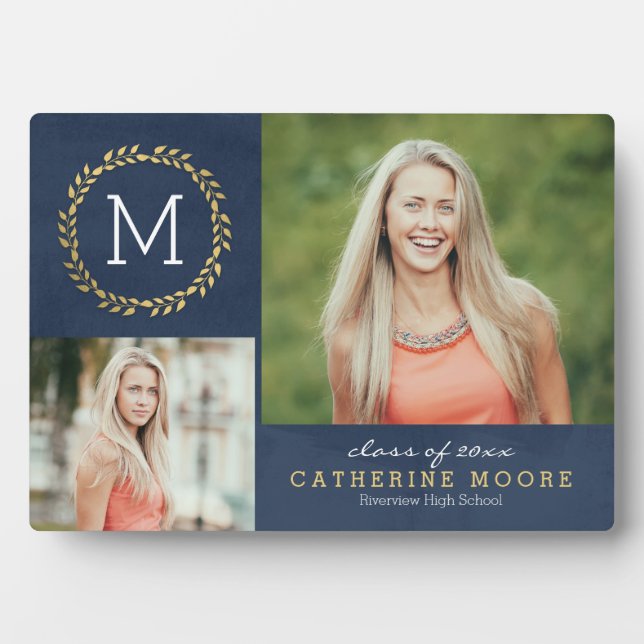 Grad Initial EDITABLE COLOR Graduation Plaque (Front)