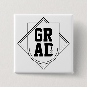 Grad Logo Badge Black White Custom Year Graduate