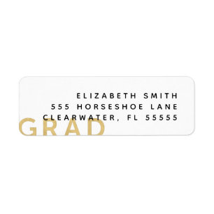 Grad Minimalist Modern Gold Graduation Address