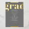 Grad Modern Bold Graduation Party Grey Rose Gold 