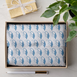 Grad Modern Light Blue Graduation Cap Tissue Paper