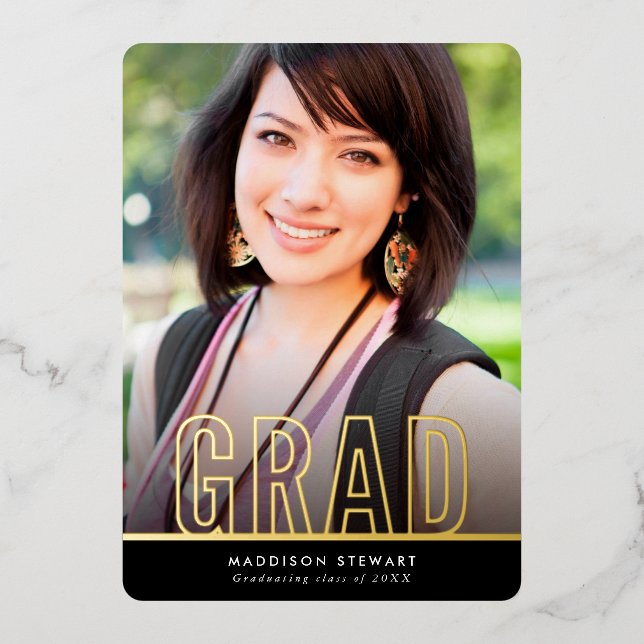 GRAD modern photo outline type overlay black gold (Front)