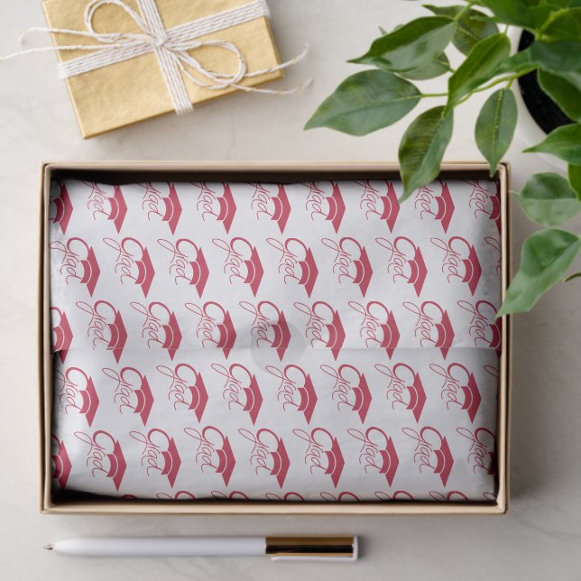 Grad Modern Red Graduation Cap Tissue Paper (Gift)