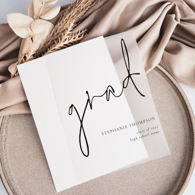 Grad Modern Script Graduation Announcement (Creator Uploaded)