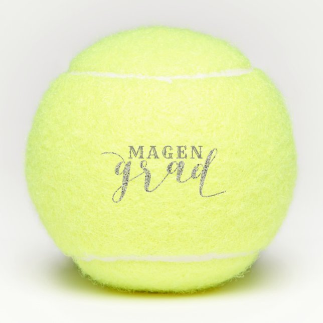 Grad Modern Script Typography Tennis Balls (Front)