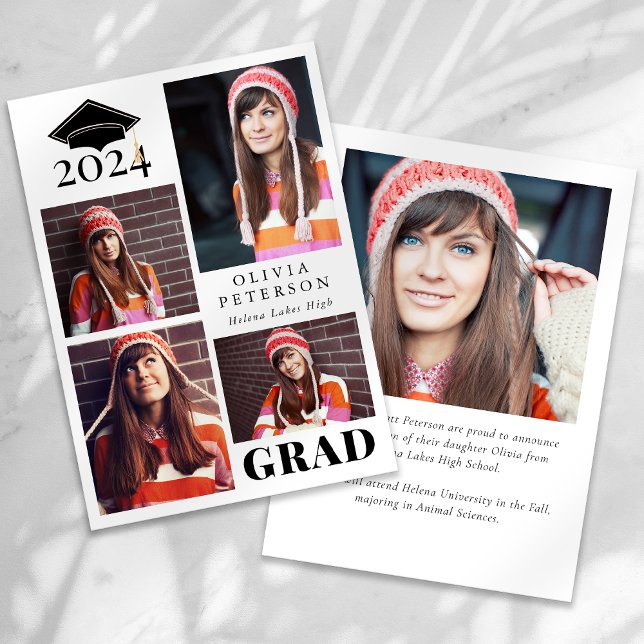 GRAD Multi Photo Collage Graduation Announcement (Creator Uploaded)
