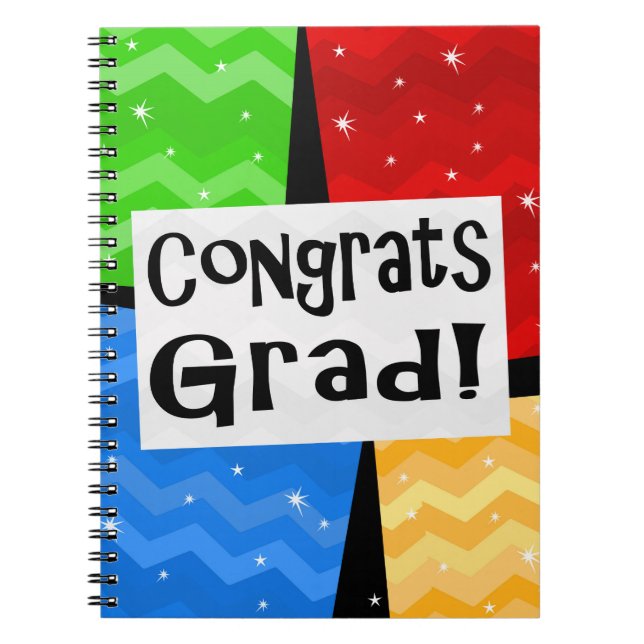 Grad Multicolor Graduation Party Guest Book Memory (Front)