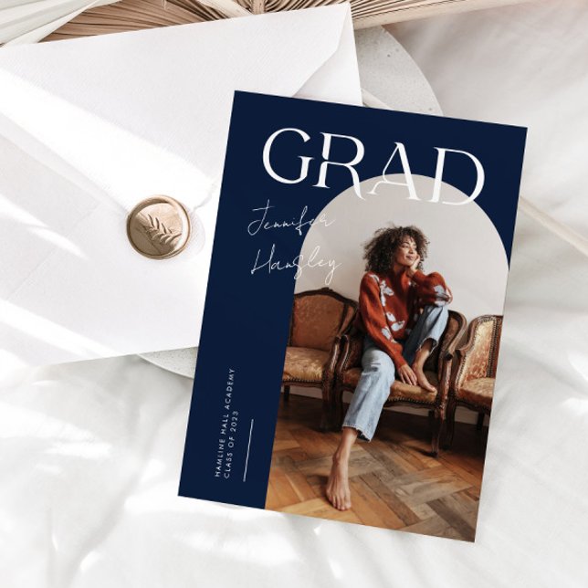 GRAD Navy Arch Graduation Announcement (Creator Uploaded)