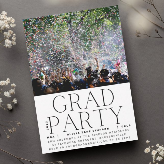 GRAD PARTY | Black Fun University Celebration Invitation (Creator Uploaded)