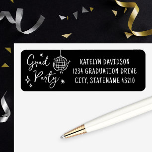 Grad Party Disco Ball Return Address