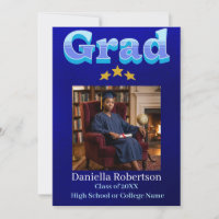 Grad Party Glossy Navy Class of 2026 