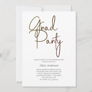 Grad Party Invitation | Laga Font Black White Mode
