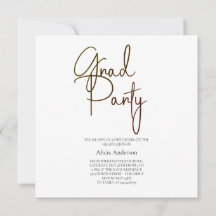 Grad Party Invitation | Laga Font Black White Mode