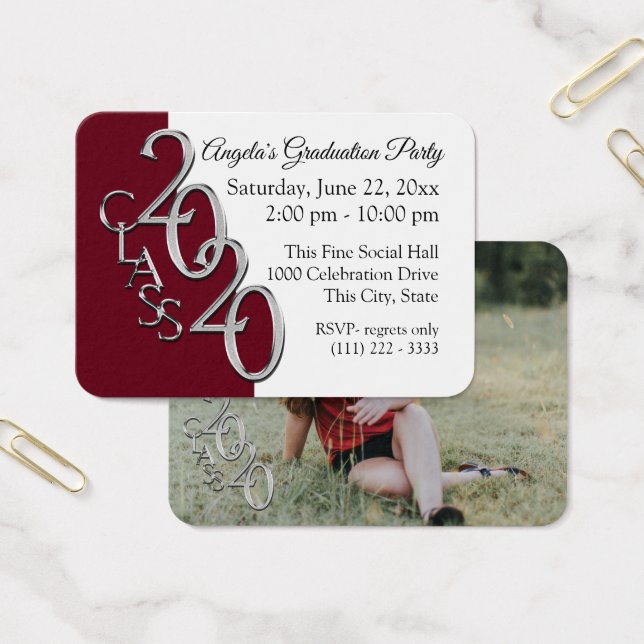Grad Party Mini Pocket Photo Insert Card 2020 (Office)