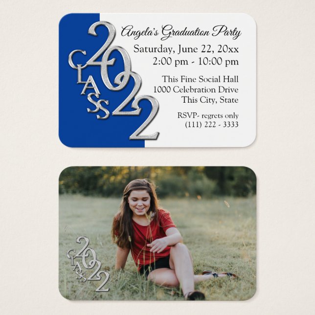 Grad Party Mini Pocket Photo Insert Card 2022 (Front & Back)