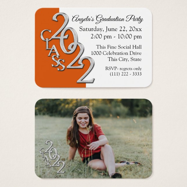 Grad Party Mini Pocket Photo Insert Card 2022 (Front & Back)