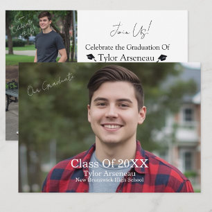 Grad Party Photo Calligraphy Personalise Thank You Card