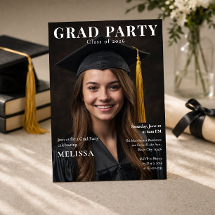 Grad Party Photo Magazine Invite