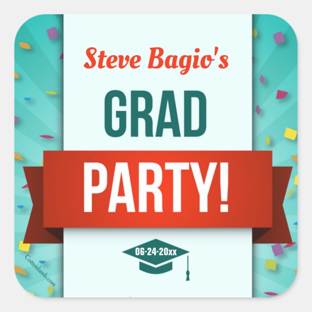 Grad Party Stickers (Front)