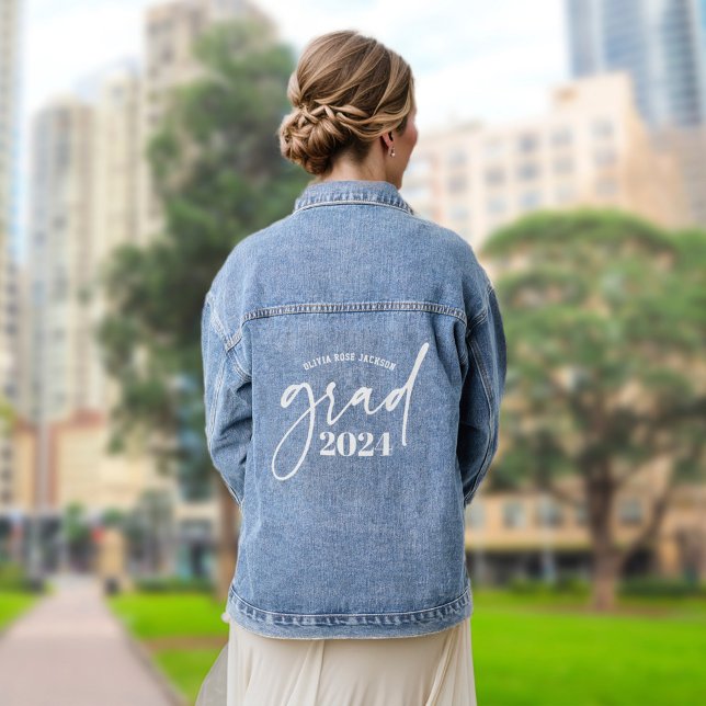 Grad Personalised Graduation Denim Jacket (Creator Uploaded)