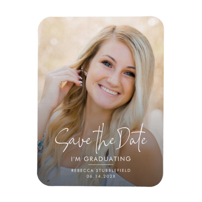 Grad Photo 2025 Save the Date Graduation Magnet (Vertical)