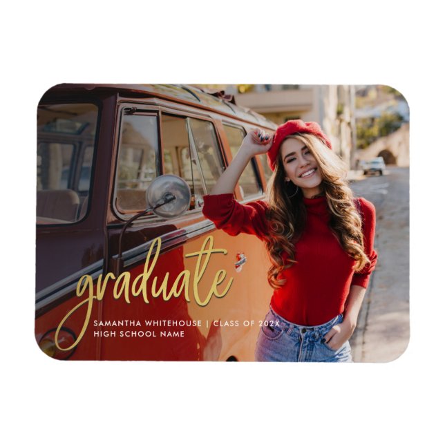 Grad Photo Graduation 2026 Announcement Magnet (Horizontal)