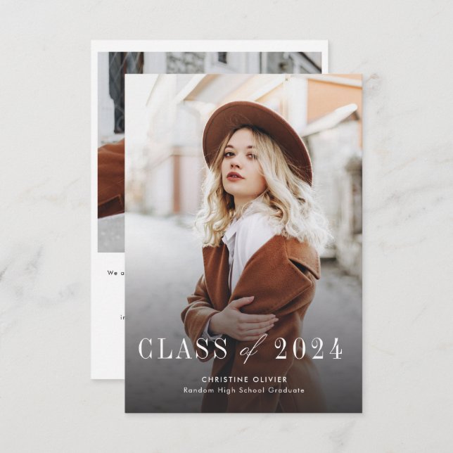 Grad Photo Graduation Class of 2025  Announcement (Front/Back)