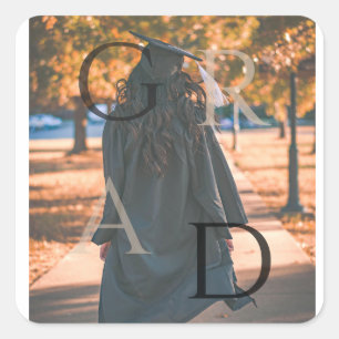 Grad Photo Graduation Sticker Label
