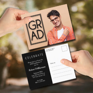 GRAD Photo Party Invitation Postcard