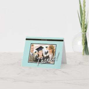 Grad Picture Thank You Card Blue